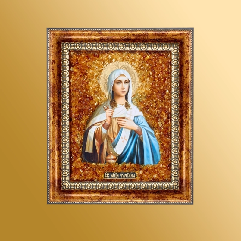 Иконы именные из янтаря